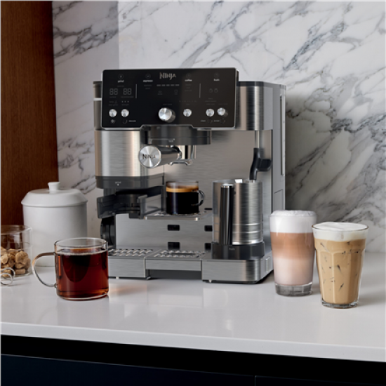 NINJA | Luxe Cafe Essential Espresso Machine | ES501EU | Pump pressure 9 bar | Built-in milk frother | Semi-automatic | Black