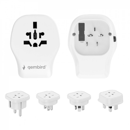 Gembird Universal travel power adapter, 20 W | TPA-1A2C20-02-W
