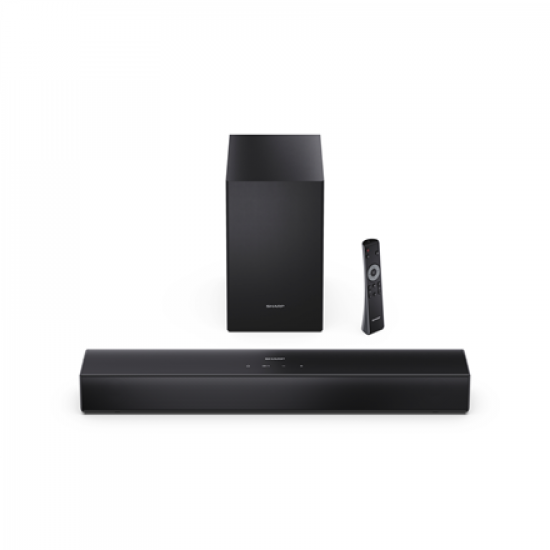 Sharp Compact 2.1 Soundbar with Wireless Subwoofer | HT-SBW121 | 240 W | Bluetooth | Black | Wireless connection