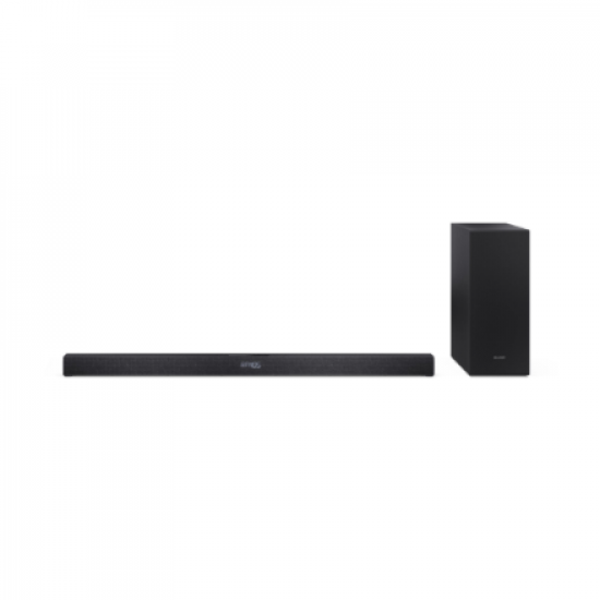 Sharp 2.1ch Ultra-slim Dolby Atmos/DTS Virtual: X Soundbar with Wireless Subwoofer | HT-SBW320 | 360 W | Bluetooth | Black | Wireless connection