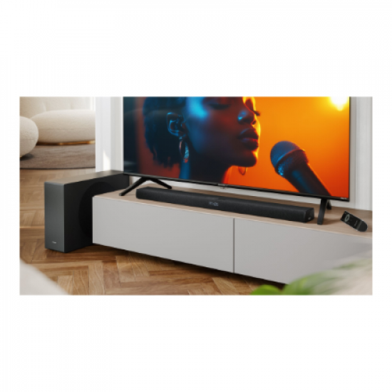 Sharp 2.1ch Ultra-slim Dolby Atmos/DTS Virtual: X Soundbar with Wireless Subwoofer | HT-SBW320 | 360 W | Bluetooth | Black | Wireless connection