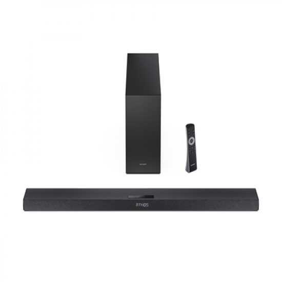 Sharp 2.1ch Ultra-slim Dolby Atmos/DTS Virtual: X Soundbar with Wireless Subwoofer | HT-SBW320 | 360 W | Bluetooth | Black | Wireless connection