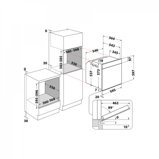 Whirlpool Oven | WOI4S8PM0SBA | 73 L | Electric | Pyrolytic/Hydrolytic | Electronic | Steam function | Height 59.7 cm | Width 59.5 cm | Black