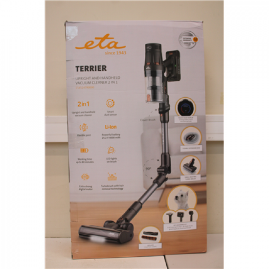 SALE OUT. ETA Vacuum Cleaner | ETA524790000 Terier | Cordless operating | Handstick | 500 W | 25.2 V | Operating time (max) 80 min | Brown | Warranty 24 month(s) | UNPACKED, USED, DAMAGED ACCESORIES