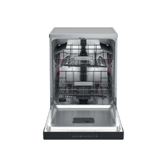 Whirlpool Dishwasher | WFO 3T133 P 6.5 X | Freestanding | Width 60 cm | Number of place settings 14 | Number of programs 10 | Energy efficiency class D | Display | Stainless steel