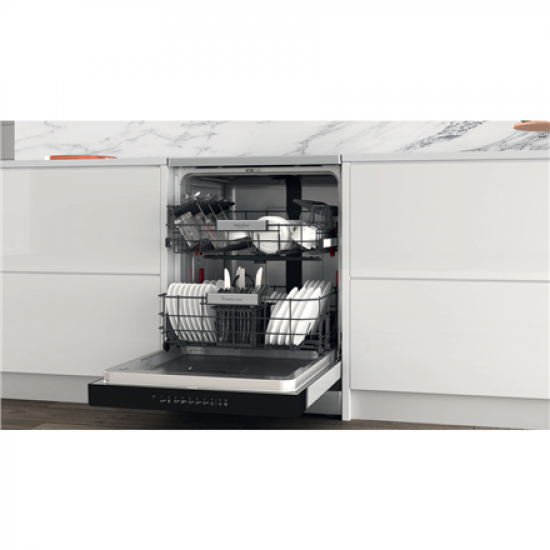 Whirlpool Dishwasher | WFO 3T133 P 6.5 X | Freestanding | Width 60 cm | Number of place settings 14 | Number of programs 10 | Energy efficiency class D | Display | Stainless steel