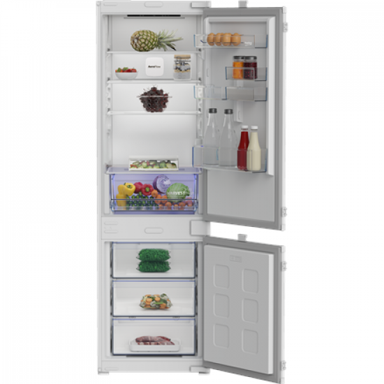 BEKO Refrigerator | B3BCNA294HS | Energy efficiency class E | Built-in | Combi | Height 177.5 cm | No Frost system | Fridge net capacity 194 L | Freezer net capacity 76 L | Display | 37 dB | White