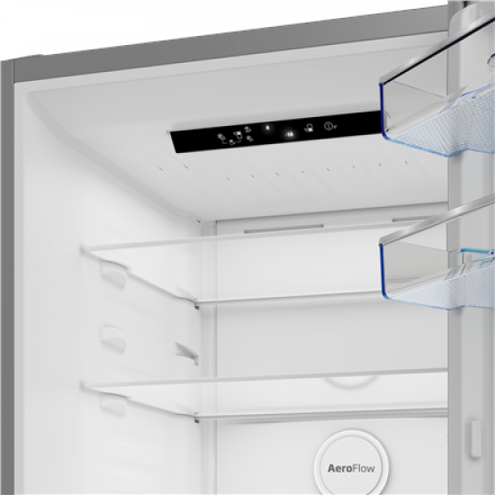 BEKO Refrigerator | B5RCNA416HXB | Energy efficiency class C | Free standing | Combi | Height 203.5 cm | No Frost system | Fridge net capacity 297 L | Freezer net capacity 118 L | Display | 35 dB | Stainless steel