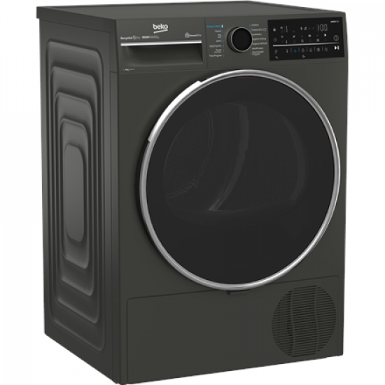BEKO Dryer Machine | B5T89243M | Energy efficiency class C | Front loading | 9 kg | Heat pump | Digital | Depth 67 cm | Steam function | Black