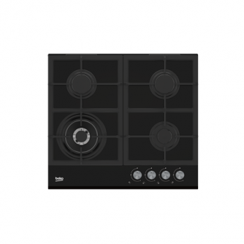 BEKO Hob | HILW64235S | Gas | Number of burners/cooking zones 4 | Rotary knobs | Black