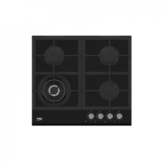 BEKO Hob | HILW64235S | Gas | Number of burners/cooking zones 4 | Rotary knobs | Black