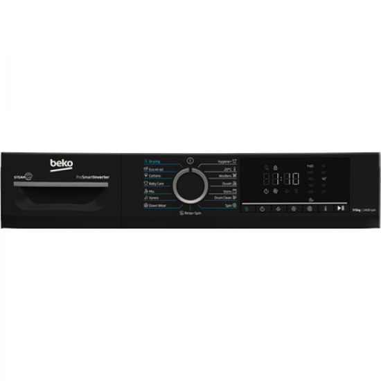 BEKO Washing machine with dryer | BMM5DFO5741WPB | Energy efficiency class A/D | Front loading | Washing capacity 7 kg | 1400 RPM | Depth 52 cm | Width 60 cm | Display | LED | Drying system | Drying capacity 5 kg | Steam function | White