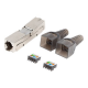 Lanberg | 2X RJ45 CAT6A FTP Plug 8P8C Tool-less Adapter | PL2SA-6000TL | Silver/Transparent