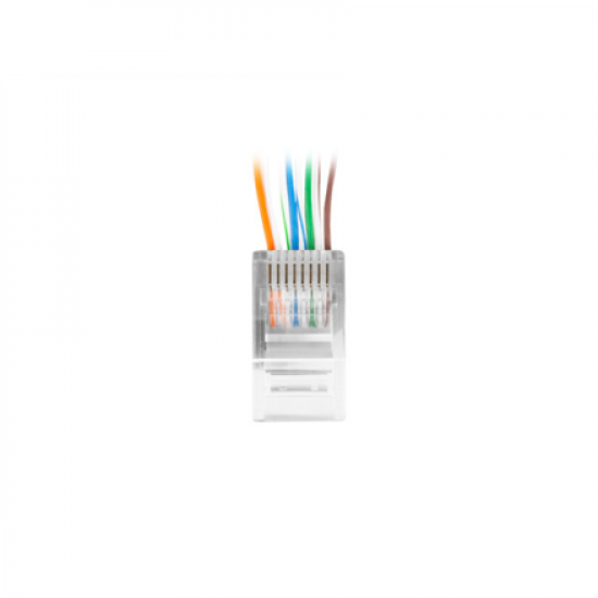 Lanberg | RJ45 CAT.6 UTP Plug 8P8C PASS Through Type, 100 pcs | PLU-6000EZ | Transparent