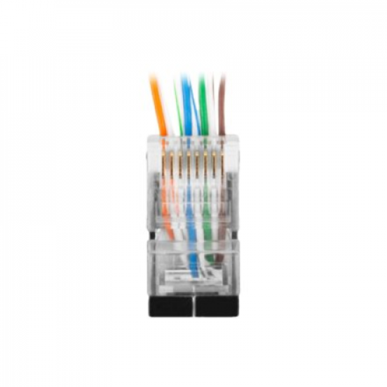 Lanberg | RJ45 CAT.6 FTP Plug 8P8C PASS Through Type, 100 pcs | PLS-6000EZ | Transparent