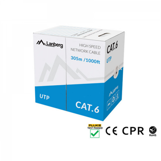 Lanberg | LAN Cable Cat.6 UTP Solid CU CPR + Fluke Passed | LCU6-11CU-0305-S