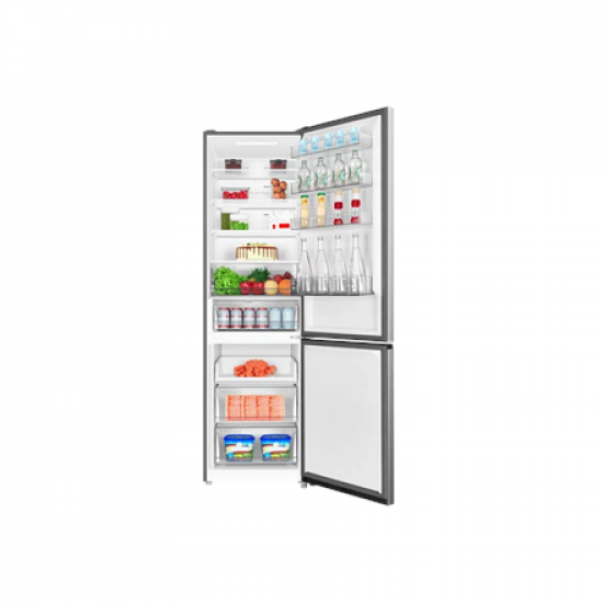 TCL Refrigerator | RP456BLE0 | Energy efficiency class E | Free standing | Combi | Height 201 cm | No Frost system | Fridge net capacity 314 L | Freezer net capacity 142 L | Display | 39 dB | Silver