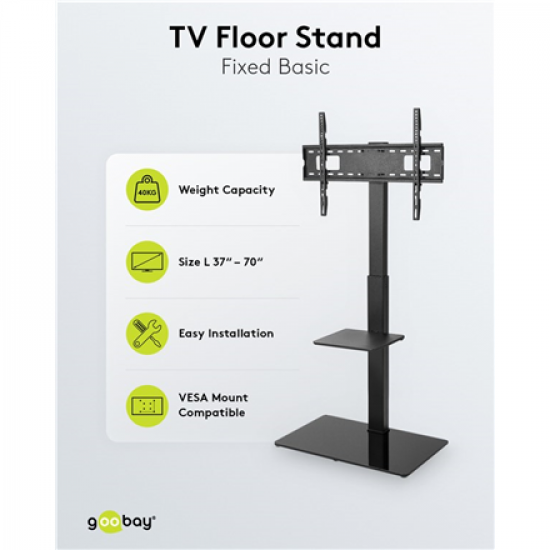 Goobay Floor stand | TV Floor Stand Basic, Size L | Swivel | 37-70 