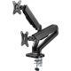 Goobay Desk Mount | Double Monitor Mount with Gas Spring | Swivel, Tilt, Rotation | 17-32 