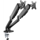 Goobay Desk Mount | Double Monitor Mount with Gas Spring | Swivel, Tilt, Rotation | 17-32 
