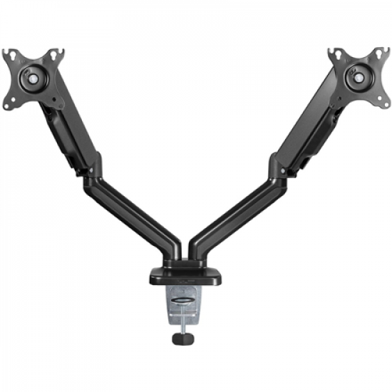 Goobay Desk Mount | Double Monitor Mount with Gas Spring | Swivel, Tilt, Rotation | 17-32 