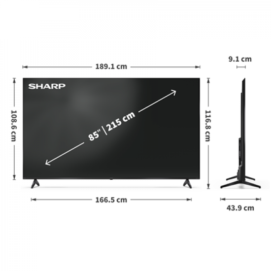 Sharp 4K TV | 85HP5265E | 85 | Smart TV | UHD | Google TV