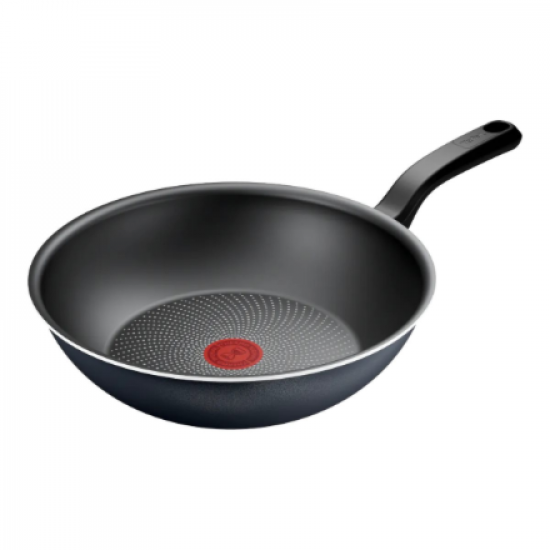 TEFAL Pan | H0561942 | Wok | Diameter 28 cm | Suitable for induction hob | Fixed handle | Black
