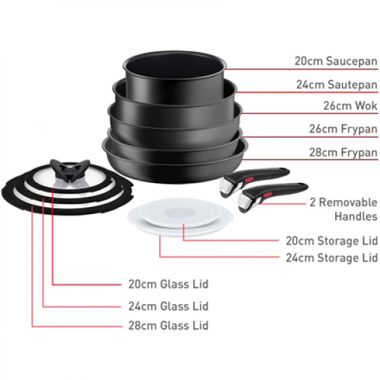 Tefal L7649053 Ingenio Ultimate induction Cookware 12 pcs Set | TEFAL