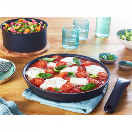 TEFAL Pot Set, 4 pcs | L7649453 Ingenio Ultimate | 16/18/20 cm | Aluminum | Black
