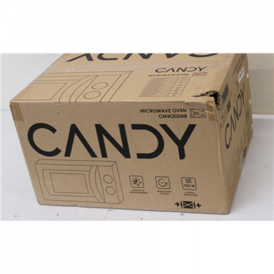 SALE OUT. Candy CMW20SMB Microwave oven, Freestanding, Capacity 20 L, 700 W, Black | Candy Microwave oven | CMW20SMB | Free standing | 20 L | 700 W | Black | DAMAGED PACKAGING, THE GAPS BETWEEN BODY AND THE DOOR DO NOT MATCH