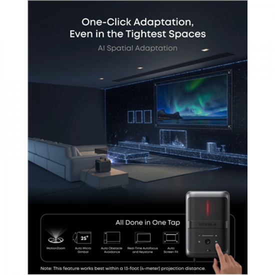 Anker Nebula | Laser Projector | 4K UHD (3840 x 2160) | 3500 ANSI lumens | Black/Gray