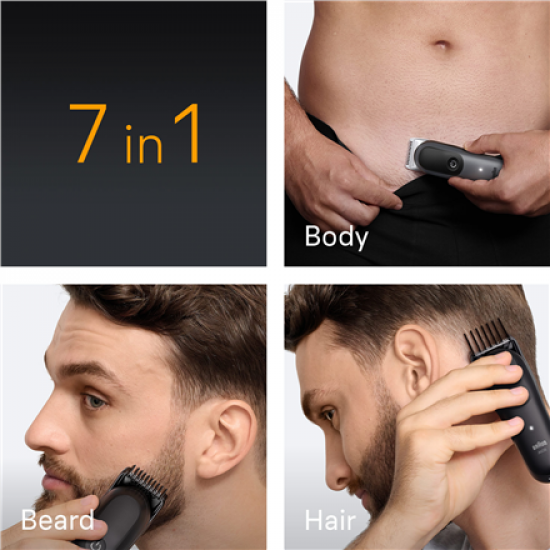 Braun 7-in-1 Grooming Kit | All-in-One Kit Series 5 AIO5520 | Cordless | Number of length steps 14 | Black