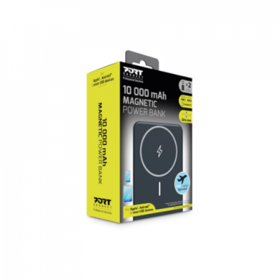 PORT CONNECT | USB-C external battery PD, Wireless Qi2 | 10000 mAh | Blue