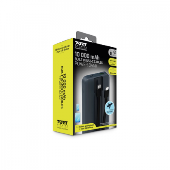 PORT CONNECT External battery 2 X USB-C PD | 10000 mAh | Blue