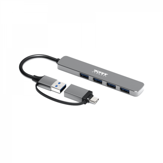 PORT CONNECT | Hub USB-C/USB-A vers 4 ports USB-A 3.0 5Gbps