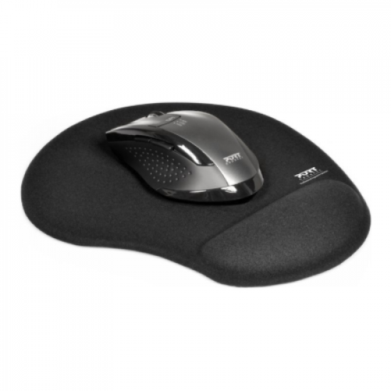 PORT CONNECT | Ergonomic Mouse Pad | 200 x 230 x 20 mm | Black