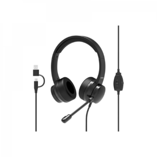 PORT CONNECT | USB Comfortable Stereo Office Microphone Headset | Built-in microphone | Wired | Black