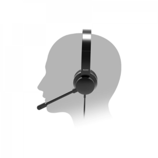 PORT CONNECT | USB Comfortable Stereo Office Microphone Headset | Built-in microphone | Wired | Black