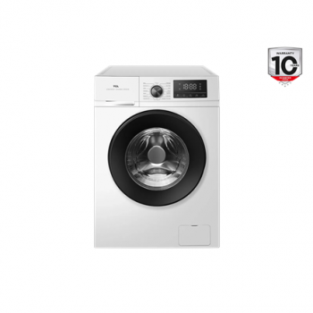 TCL Washing machine | FF1024WA2 | Energy efficiency class A-10% | Front loading | Washing capacity 10 kg | 1400 RPM | Depth 61 cm | Width 59.5 cm | Display | LED | Steam function | White