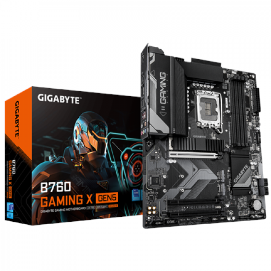 Gigabyte B760 GAMING X GEN5 | Processor family Intel | Processor socket LGA1700 | DDR5 | Supported hard disk drive interfaces M.2, SATA | Number of SATA connectors 4