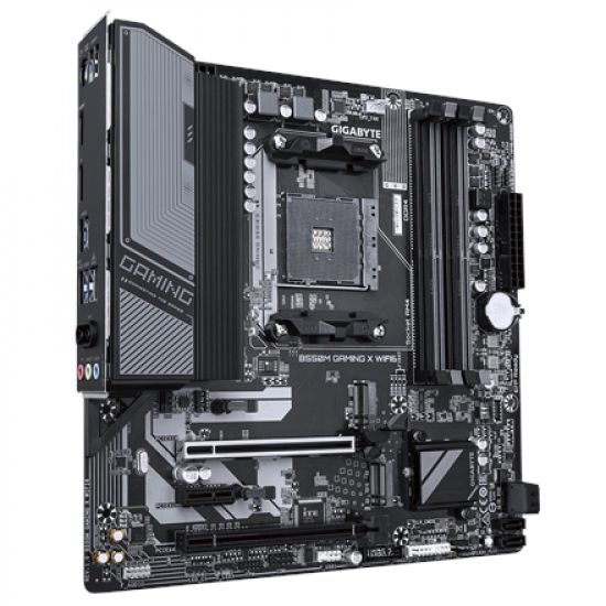 Gigabyte B550M GAMING X WIFI6 | Processor family AMD | Processor socket AM4 | DDR4 DIMM | Supported hard disk drive interfaces SATA, M.2 | Number of SATA connectors 4