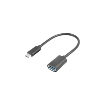 Lanberg Adapter Cable USB-C(M) 3.1 -> USB-A(F) 15 cm, Black | AD-UC-UA-04