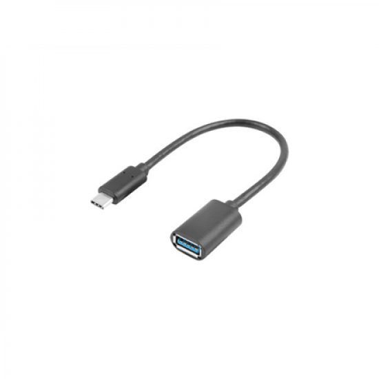 Lanberg Adapter Cable USB-C(M) 3.1 -> USB-A(F) 15 cm, Black | AD-UC-UA-04