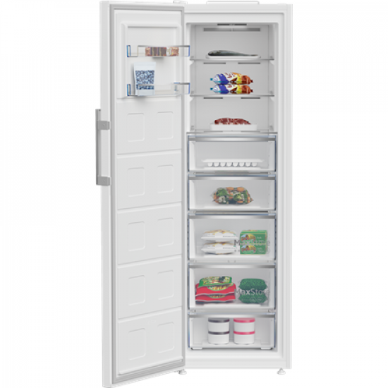 BEKO Freezer | B5RMFNE314W | Energy efficiency class E | Upright | Free standing | Height 186.5 cm | Total net capacity 286 L | No Frost system | Display | White