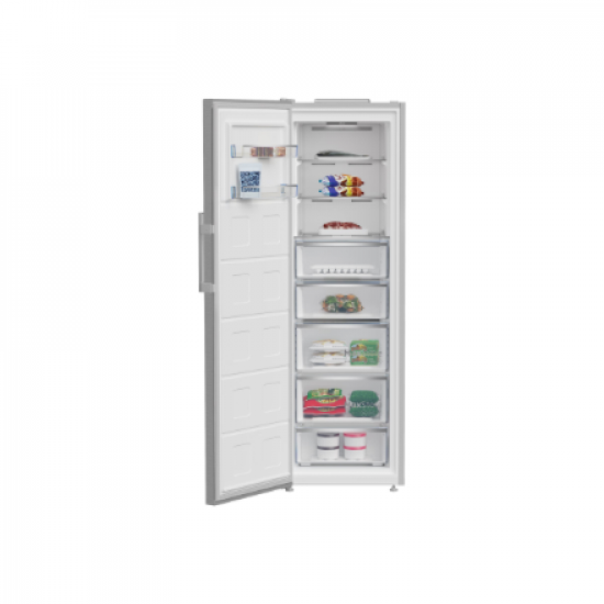 BEKO Freezer | B5RMFNE314X | Energy efficiency class E | Upright | Free standing | Height 186.5 cm | Total net capacity 286 L | No Frost system | Grey