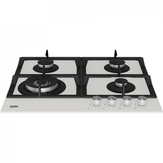 BEKO Hob | HILW64225SW | Gas | Number of burners/cooking zones 4 | Knob | White