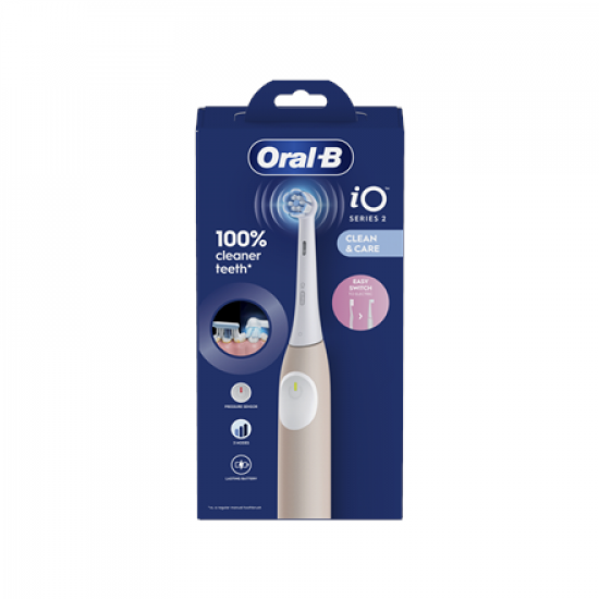 Oral-B Electric Toothbrush | iO2 | Rechargeable | For adults | Number of brush heads included 1 | Number of teeth brushing modes 3 | Calm Pink
