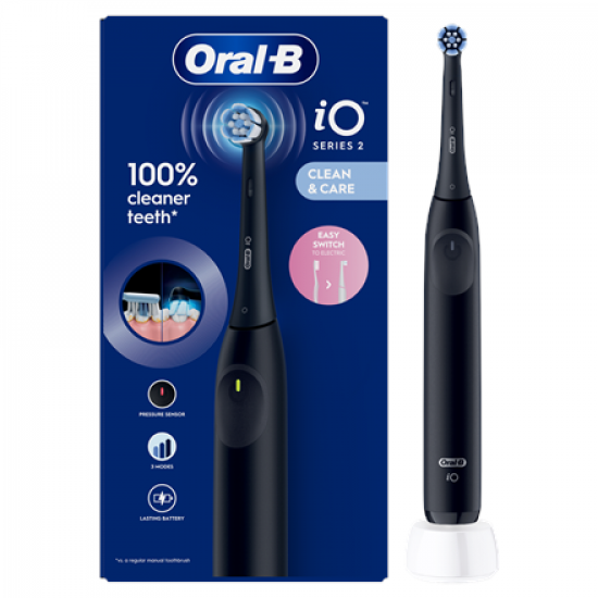 Oral-B Electric Toothbrush | iO2 | Rechargeable | For adults | Number of brush heads included 1 | Number of teeth brushing modes 3 | Night Black