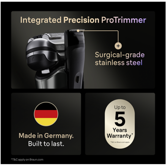 Braun 9600s Series 9 PRO+ Shaver, Black | Braun