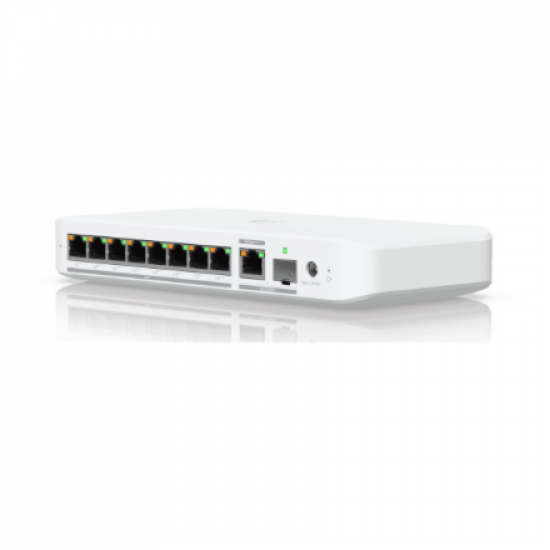 Ubiquiti Flexible, 8-port 2.5 GbE PoE++ switch with a 10 GbE RJ45/SFP+ combination uplink port | USW-Flex-2.5G-8-PoE | Managed | Wall-mountable/Desktop